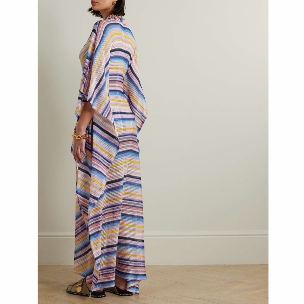 Missoni Multicolor Striped Zigzag Kaftan Dress